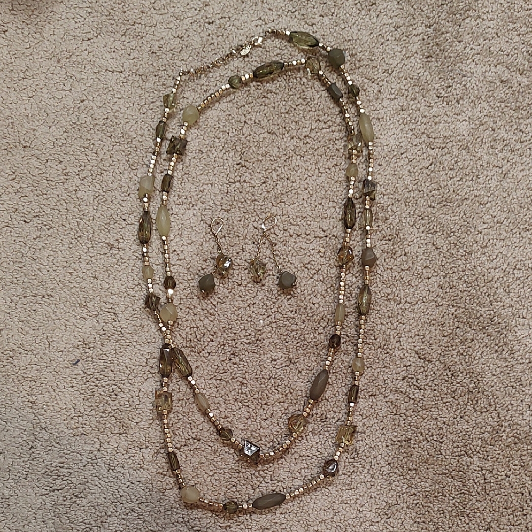 Linea By Louis Dell'olio Gold And Cream Beaded Necklace Set